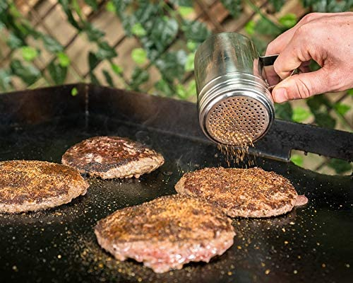 Another must-have accessory for griddle enthusiasts is the Dredge Shaker. This handy tool makes it easy to season your food with just the right amount of salt, pepper, or any other seasoning you choose. Simply fill the shaker with your desired seasoning and give it a shake over your food as it cooks.