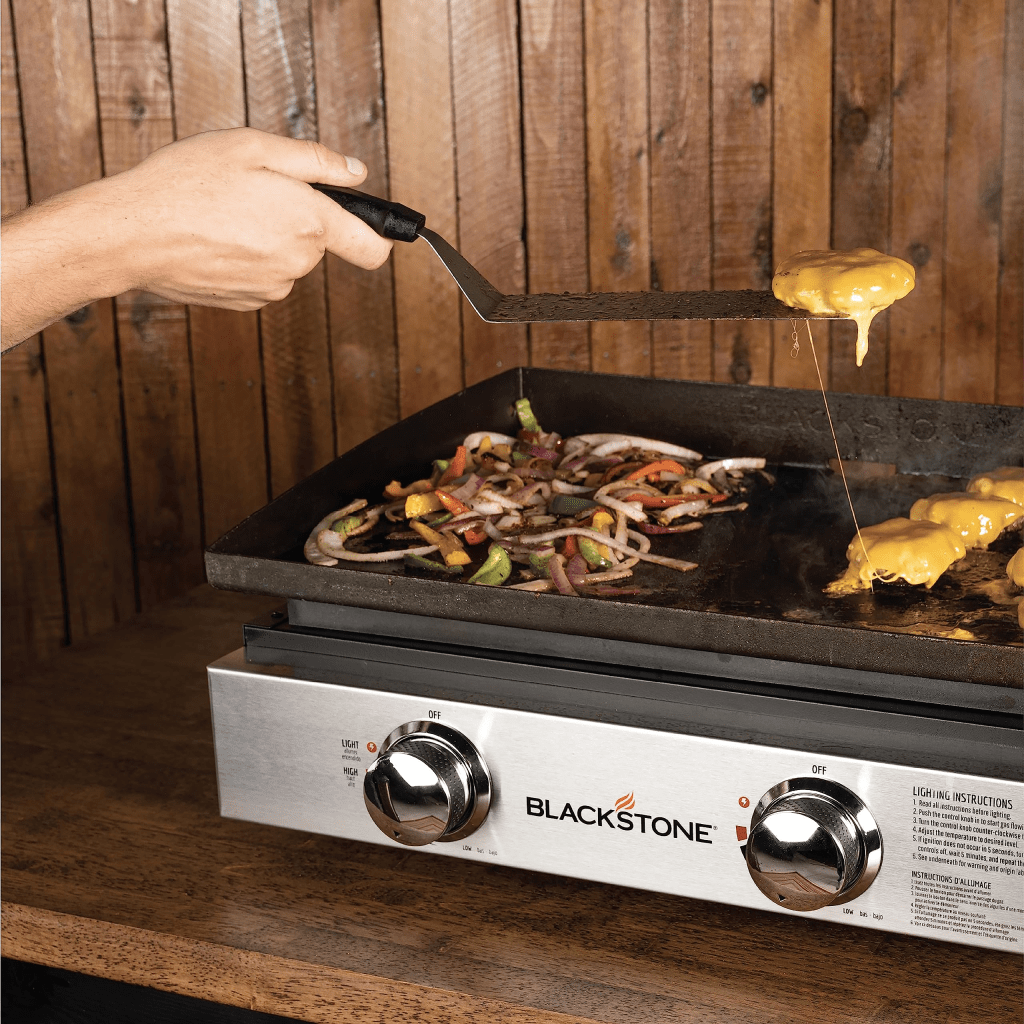 Blackstone: 9/10

Blackstone griddles take portability to the next level with wheels and foldable legs, scoring a stellar 9/10.